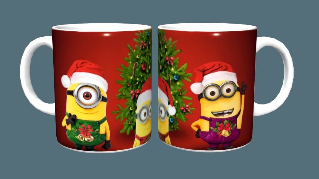 Christmas mug design template - Minions