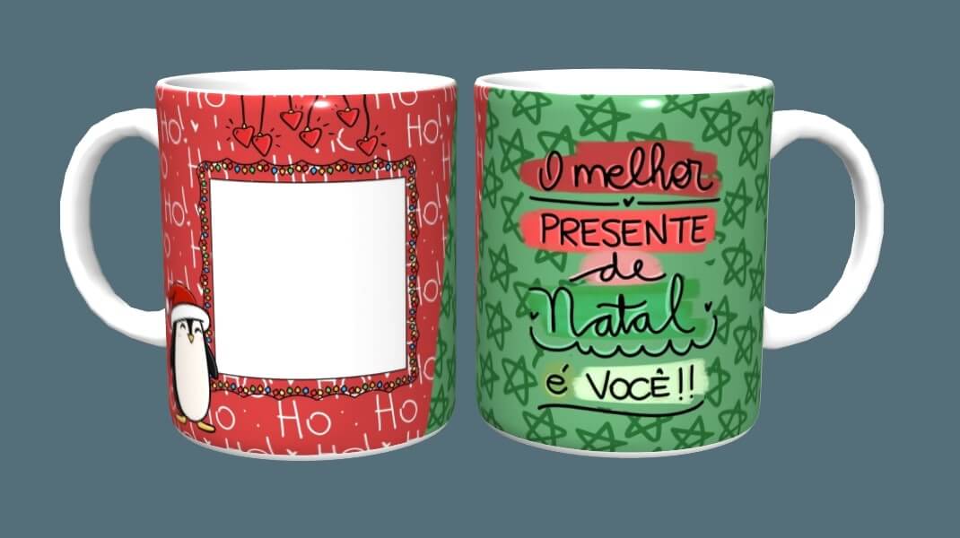 Christmas mug design template, with custom photo