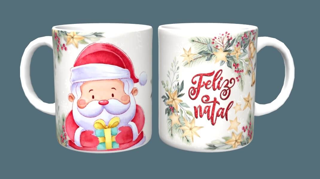 Christmas mug design template - Santa Claus