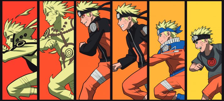 Mug design template: Naruto, evolution - Animes and Cartoons