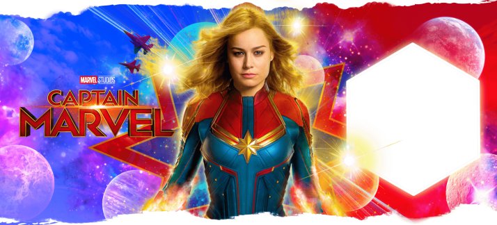 Mug design template: Captain Marvel, with photo - Movies and Series
