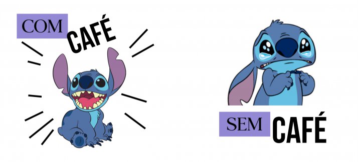 Mug design template: Stich, with coffee and without coffee - Funny