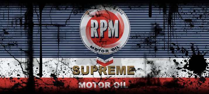 Mug design template: Oil can, RPM Motor Oil Supreme - motor oil - Funny