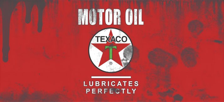 Mug design template: Oil can, Texaco - perfect motor oil - Funny