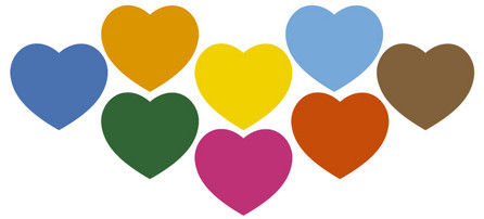 Colorful hearts