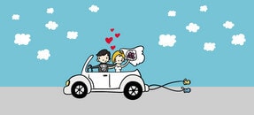 Similar design template: Car and just married