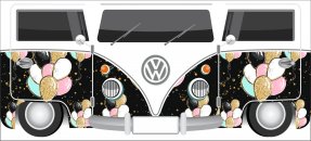 Similar design template: Black Kombi with colorful balloons, Volkswagen